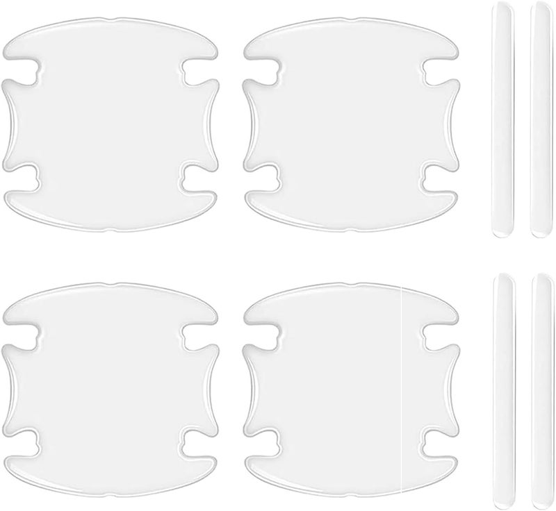 Zikefest 8PCS Car Door Handle Protector, Transparent Bumper Trim Guard Sticker, Waterproof Anti-Scratch Door Handle and Rear View Mirror Protection Film, Universal for Most Car - Image 1
